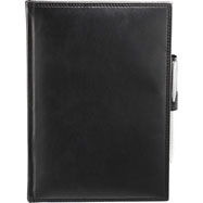 black leather hardbound journal with edge stitching