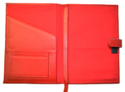 Inside of Red Premium Leather Journal Cover